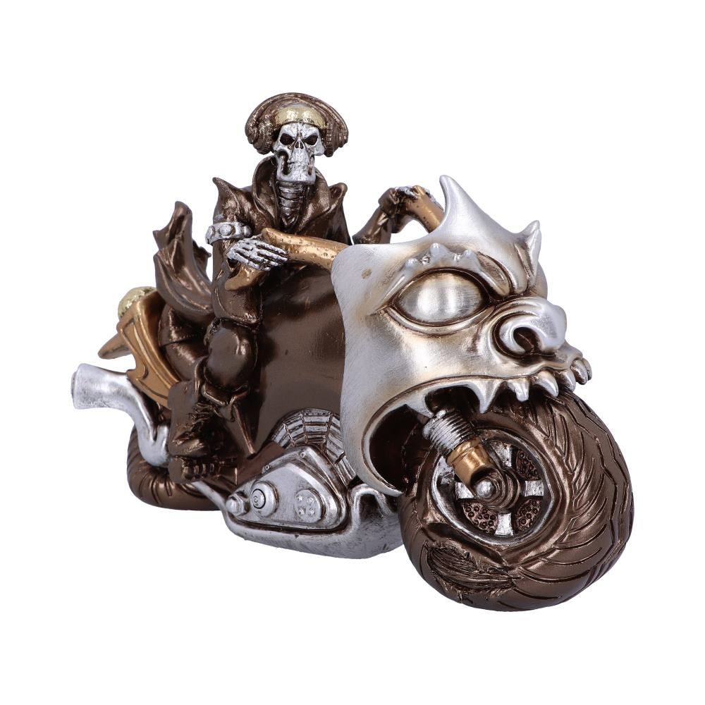 Rebel Rider Bronze Skeleton Biker Figurine