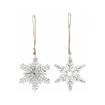 Distressed White Snowflakes