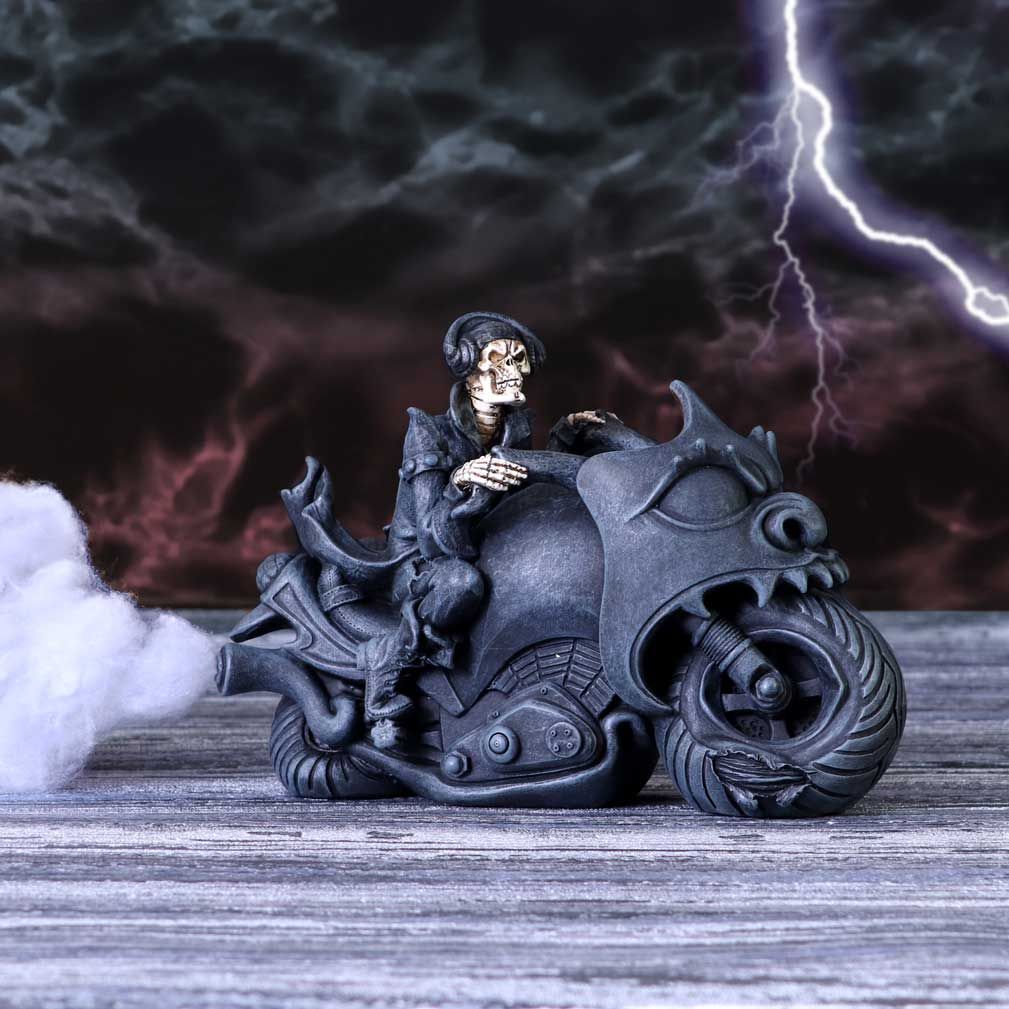 Rebel Rider Skeleton Biker Figurine