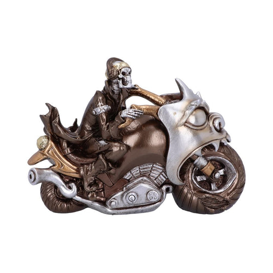 Rebel Rider Bronze Skeleton Biker Figurine