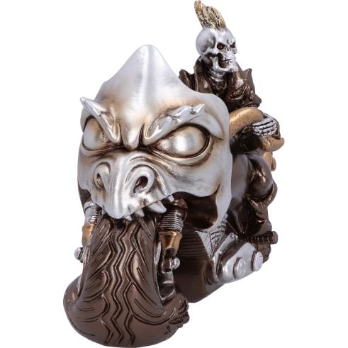 Ride or Die Bronze Motorcycle Model With Skeleton Rider