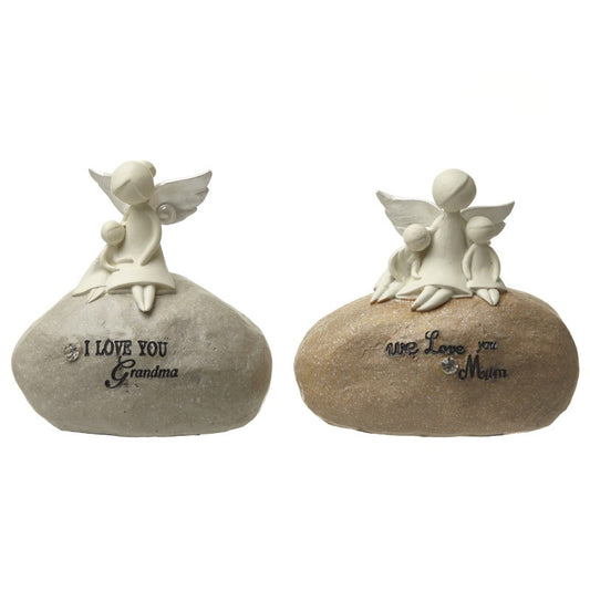 Angel Stone Ornament - Mum & Grandma